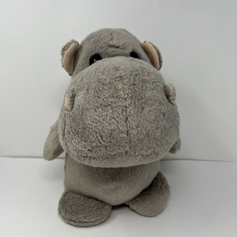 Gray Hippopotamus Hippo Fat Plush 11" Aurora Stuffed Animal Cuddly Soft Play Toy - Picture 9 of 16